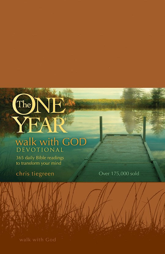 The One Year Walk With God Devotional-Tan LeatherLike