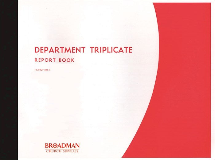 Form-Sunday School Department Triplicate Report Book (Form 180-S)