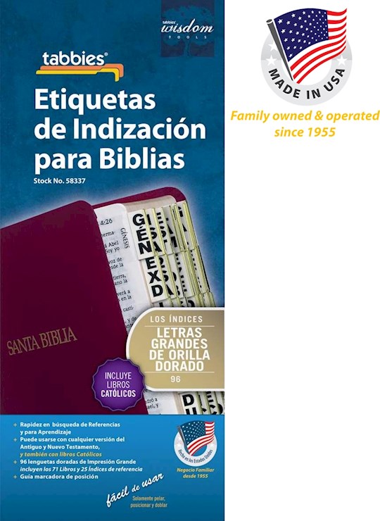 Spanish-Bible Tab-Large Print-Old &amp; New Testament W/Catholic Books-Gold