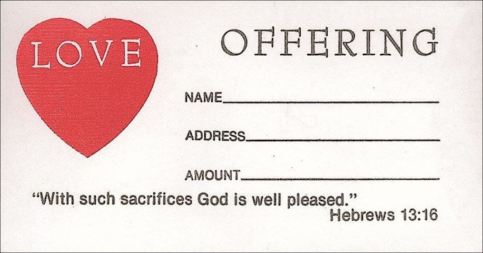 Offering Envelope-Love Offering (Hebrews 13:16) (No. 3 Size) (Pack Of 100)