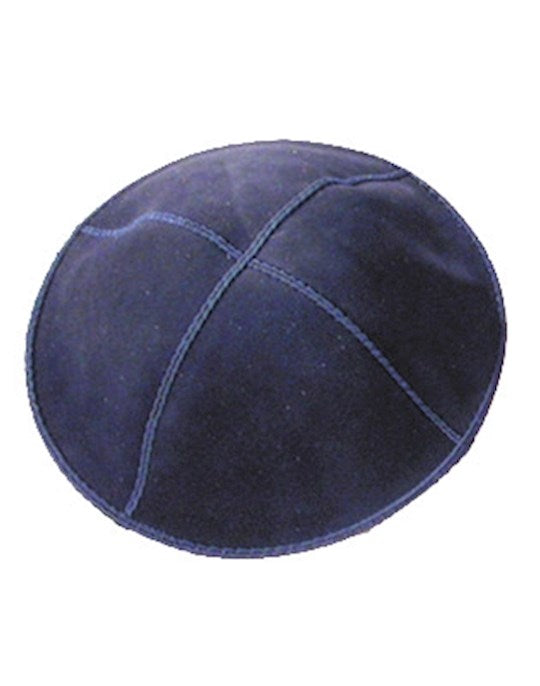 Kippah-Leather Suede-Dark Blue (