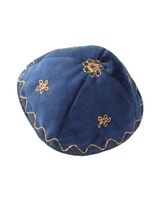 Kippah-Velvet-Bright Blue (