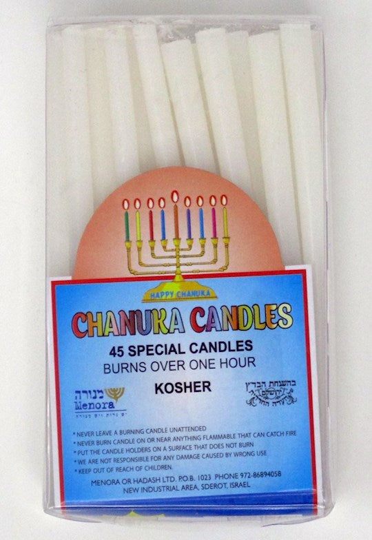Candle-Hanukkah Candles-White-4&quot; (Pack of 45) (