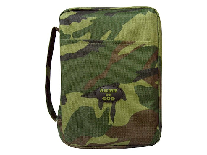 Bible Cover-Kids-Canvas W/Rubber Patch-Army Of God-XLG-Camouflage