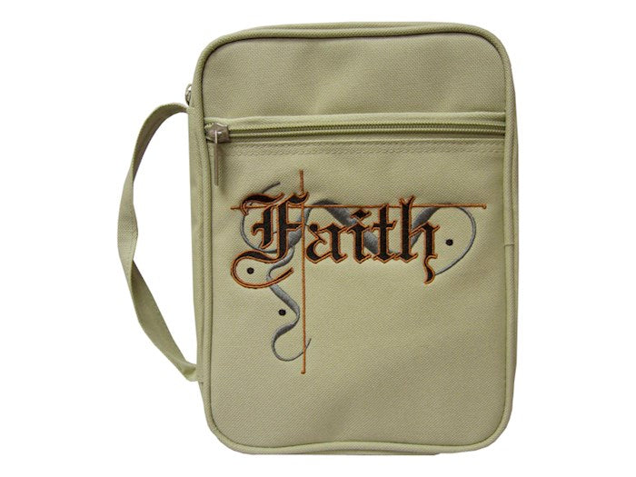 Bible Cover-Canvas-Faith-Tan/Multi-XLG