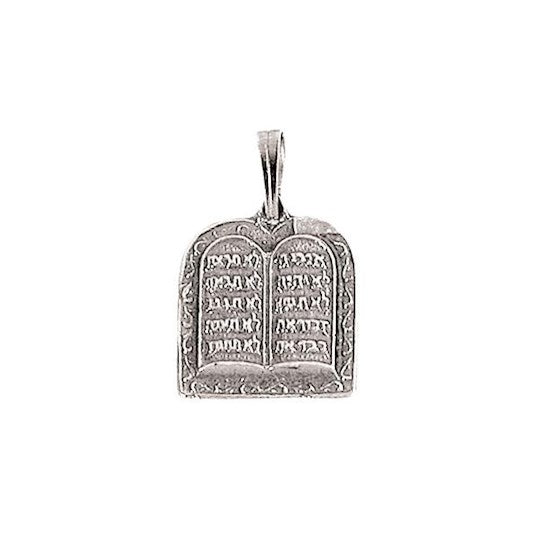 Necklace-Ten Commandments Tablet (Sterling Silver)-20" Chain (
