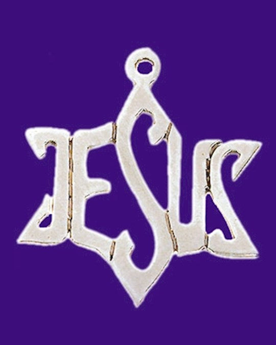 Necklace-Jesus Star Shaped (English) (Sterling Silver)-20" Chain (