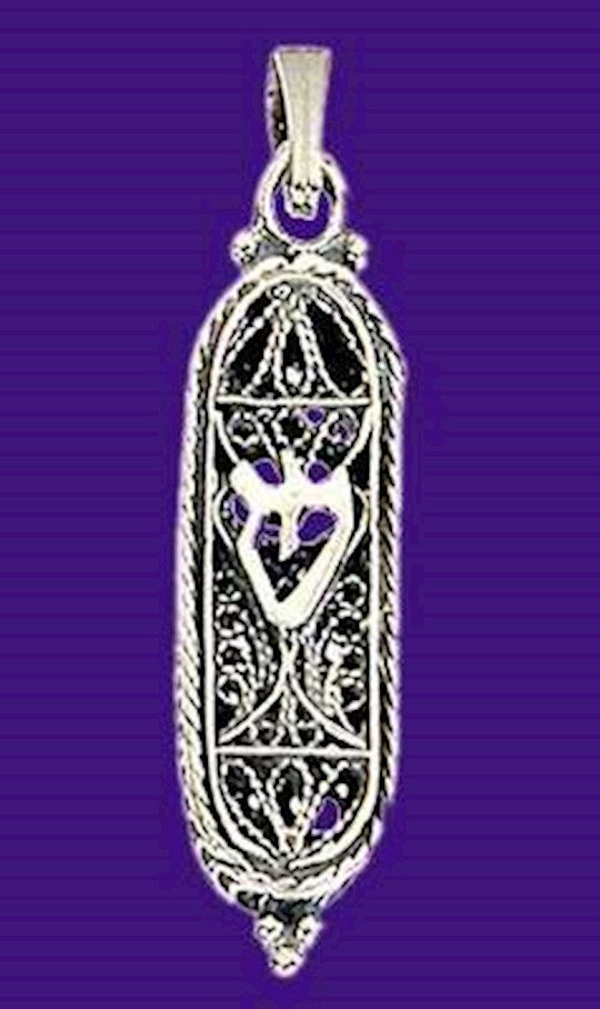 Pendant-Mezuzzah "Shin" (Sterling Silver)-20" Chain (