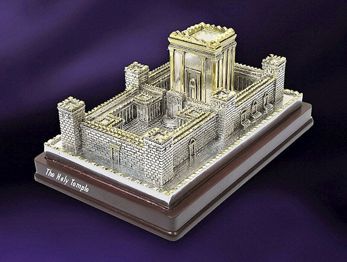 Statue-Holy Temple Statue (8.5" x 5")-Silver Plated (