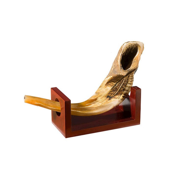 Shofar Holder-Wood-Holds C &amp; D Ram Horns (