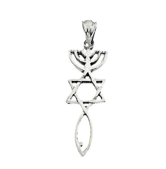 Earring-Messianic Seal Roots Symbol (Sterling Silver) (