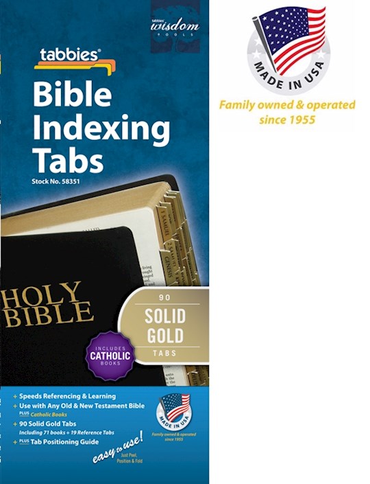 Bible Tab-Standard-Old &amp; New Testament W/Catholic Books-Solid Gold