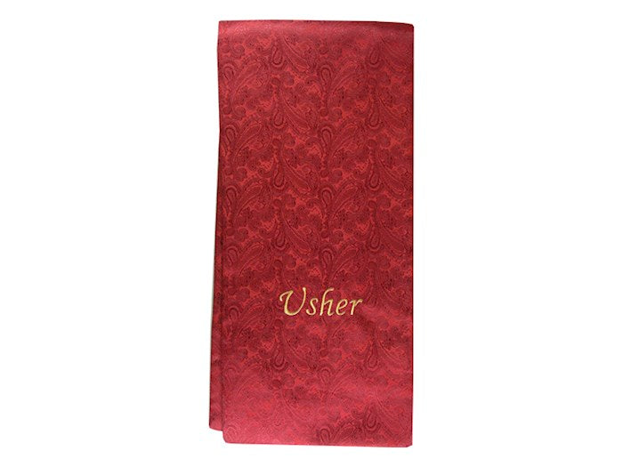 Pew Sash-Usher-Burgundy/Gold