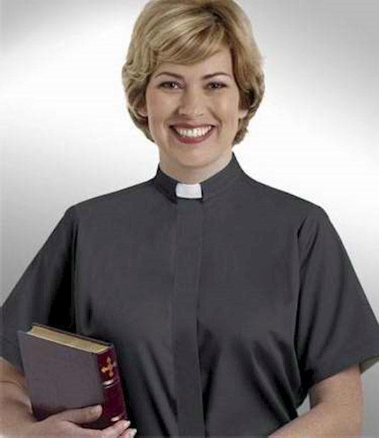 Clergy Shirt-Women-Short Sleeve Tab Collar-Size 22-Black
