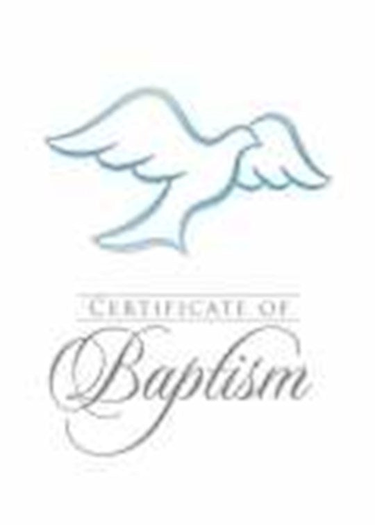Certificate-Baptism-Folded w/Envelope &amp; Blue Foil Embossing (5&quot; x 7&quot;) (Pack Of 6)