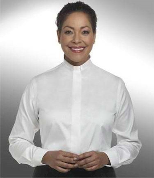 Clergy Shirt-Women-Long Sleeve Tab Collar-Size 18-White