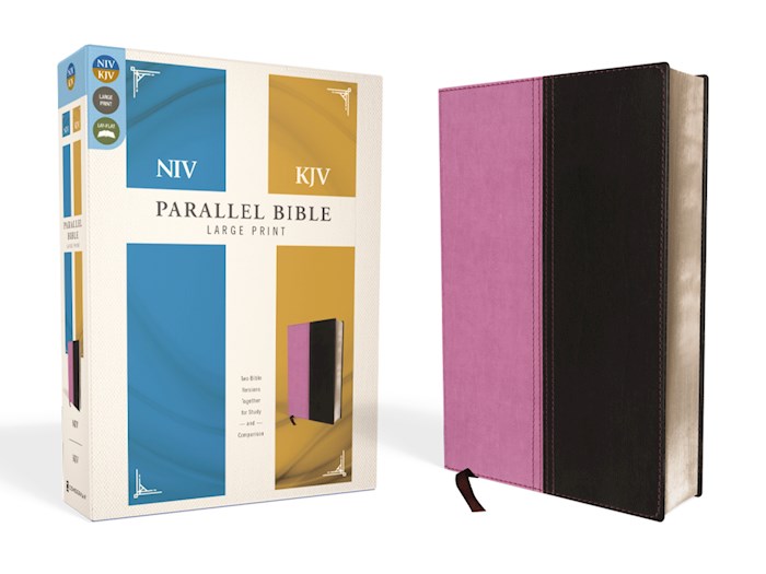NIV &amp; KJV Side-By-Side Bible/Large Print-Orchid/Chocolate Duo-Tone