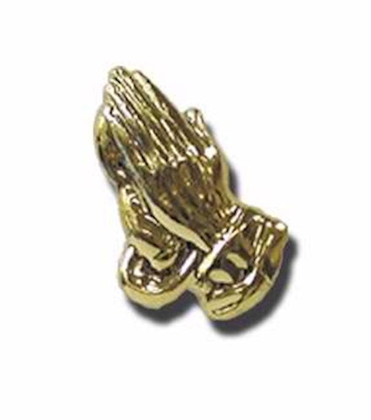 Lapel Pin-Praying Hands-Gold (5/8&quot;) (Pack Of 6)
