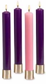 Candle-Polar Advent Set-3 Purple/1 Pink (1-1/2"  x 12")