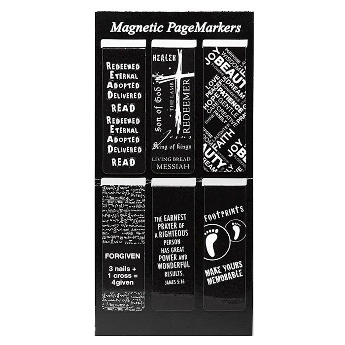 Bookmark-Pagemarker-Magnetic-Black &amp; White (Set Of 6)