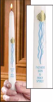 Candle-Baptismal-Three In One-7/8&quot; X 10&quot;