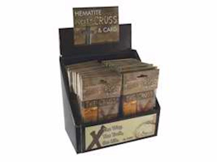 Display-Boxed Hematite Pocket Cross w/Card (Pack of 50)