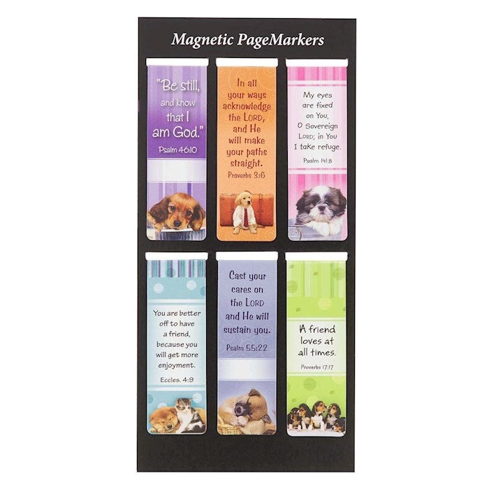 Bookmark-Magnetic Pagemarker-Be Still/Puppies (Set Of 6 Assorted)