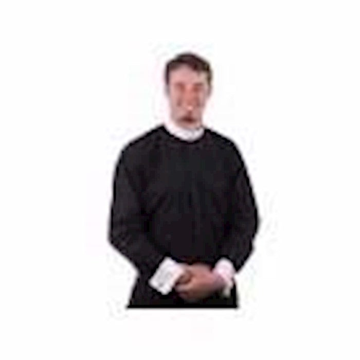 Clergy Shirt-Long Sleeve Banded Collar &amp; French Cuff-16X32/33-Black