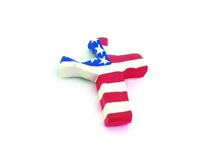 Cross-Pocket-Comforting Clay-Patriotic (3&quot; H)