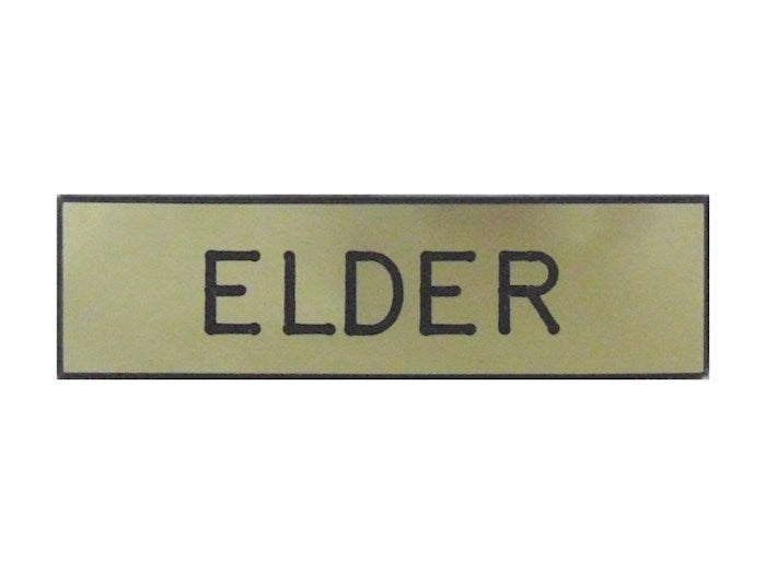 Badge-Elder-Pin W/Safety Catch-Gold/Black