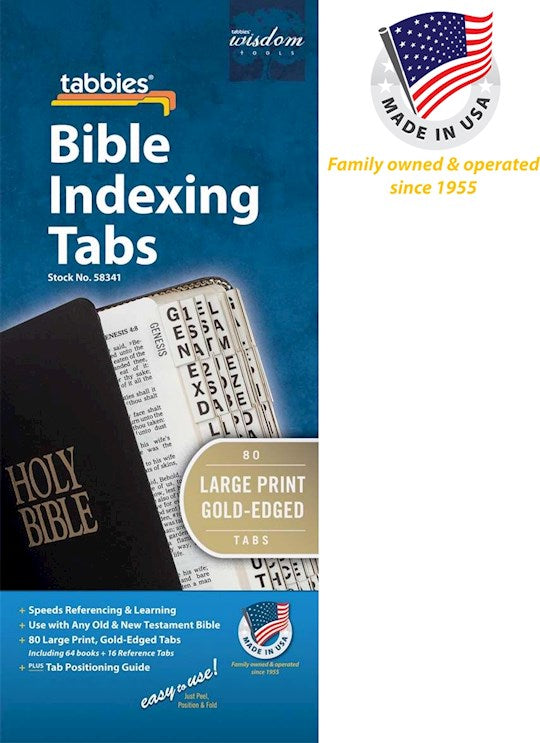 Bible Tab-Large Print-Old &amp; New Testament-Gold