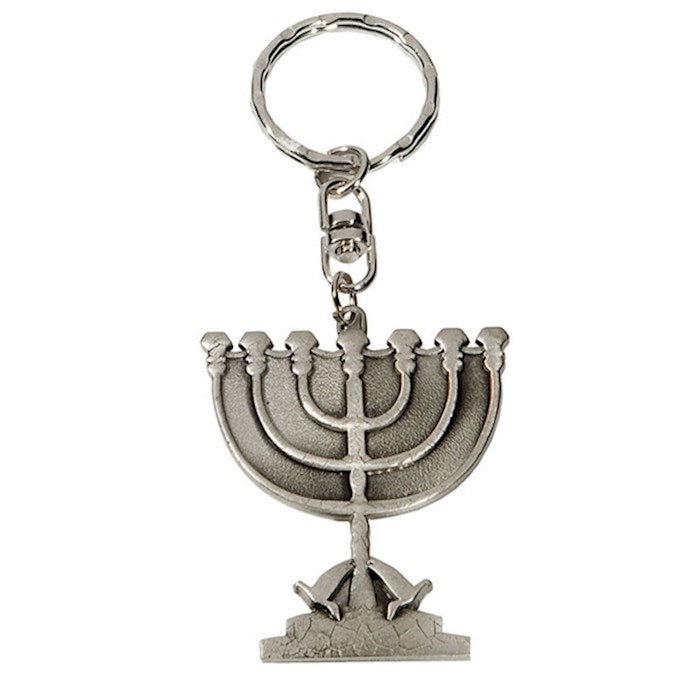 Key Chain-Menorah-Pewter (