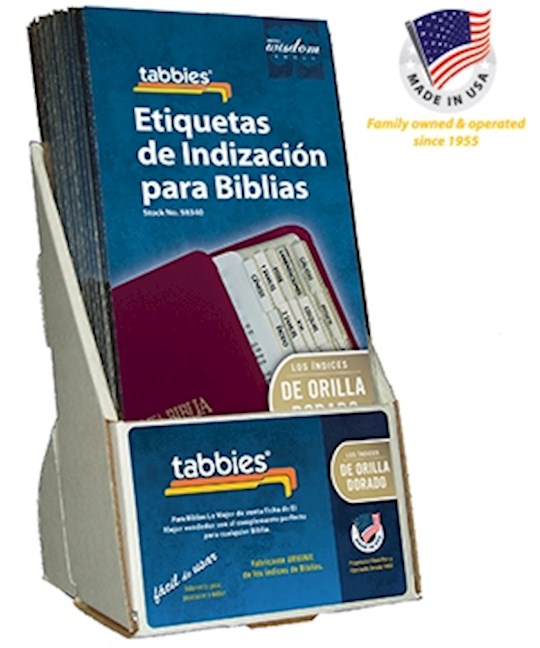 Spanish-Display-Bible Tab-Standard-Old &amp; New Testament W/Catholic Books-Gold (Pack Of 20)