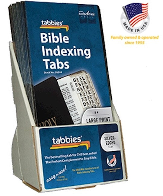 Display-Bible Tab-Large Print-Old &amp; New Testament-Silver (Pack Of 20)