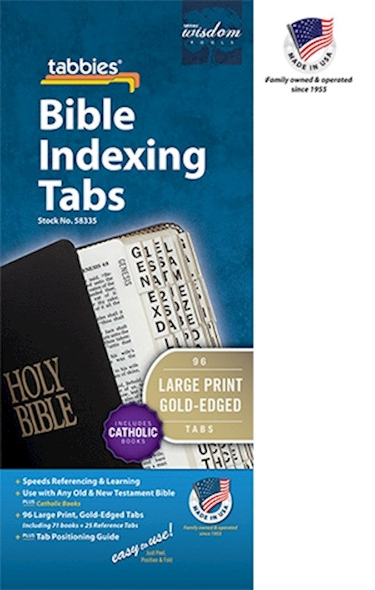 Bible Tab-Large Print-Old &amp; New Testament W/Catholic Books-Gold