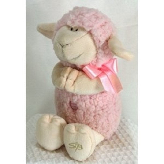 Plush-Musical Praying Lamb/Jesus Loves Me (11")-Pink