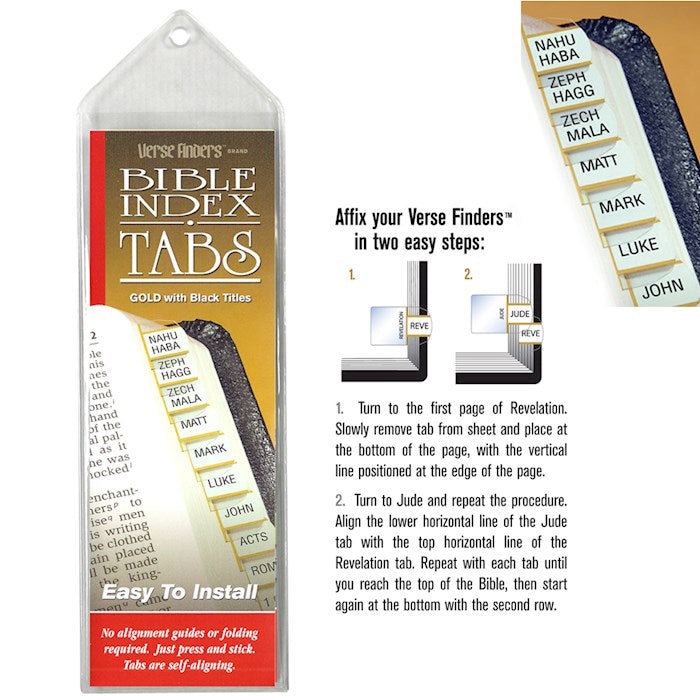 Bible Tab-Verse Finders-Horizontal-Thin Pack-Gold