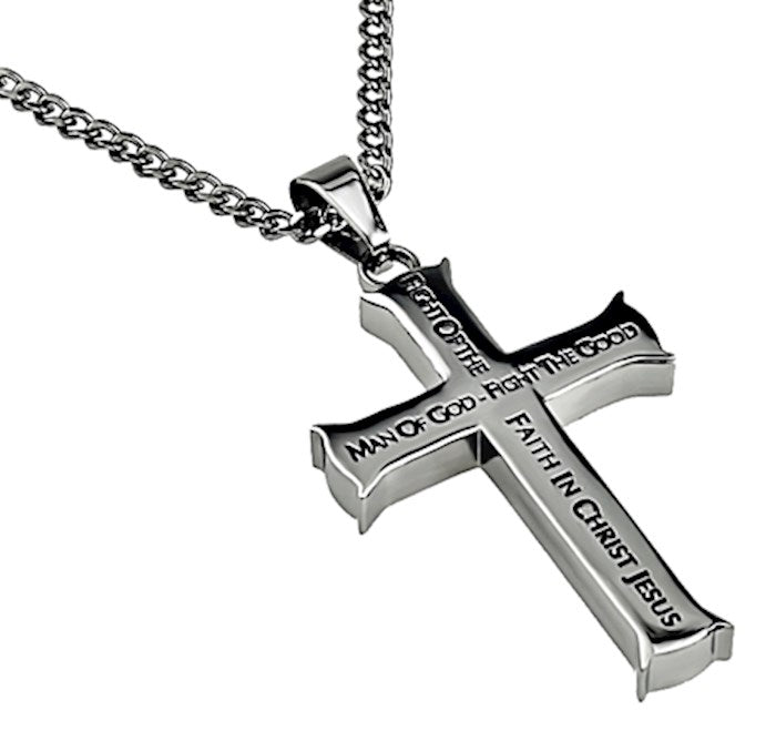 Necklace-Iron Cross-Man Of God (24&quot;)