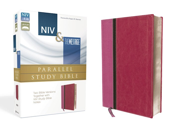 NIV &amp; Message Parallel Study Bible-Orchid/Raspberry Duo-Tone