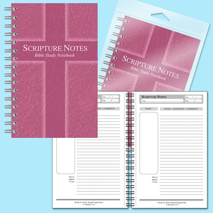 Notebook-Scripture Notes Bible Study-Cross-Rose