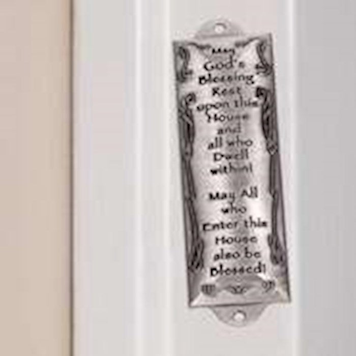 Mezuzah-Bless This House  (4.25")-Pewter (