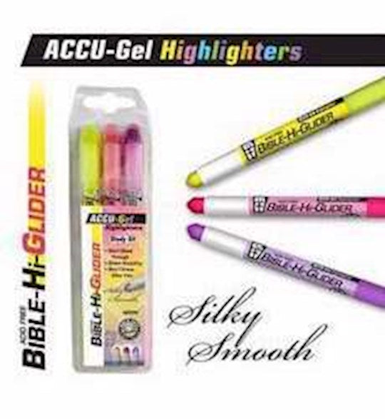 Highlighter-Accu-Gel Bible Hi-Glider (3 Pk)-Yellow/Pk/Violet