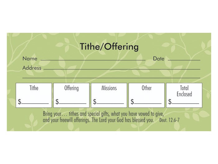 Offering Envelope-Tithe/Offering/Missions/Other (Deut 12:6-7) (Pack Of 53)