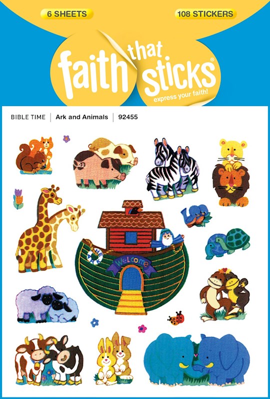 Sticker-Ark &amp; Animals (6 Sheets) (Faith That Sticks)
