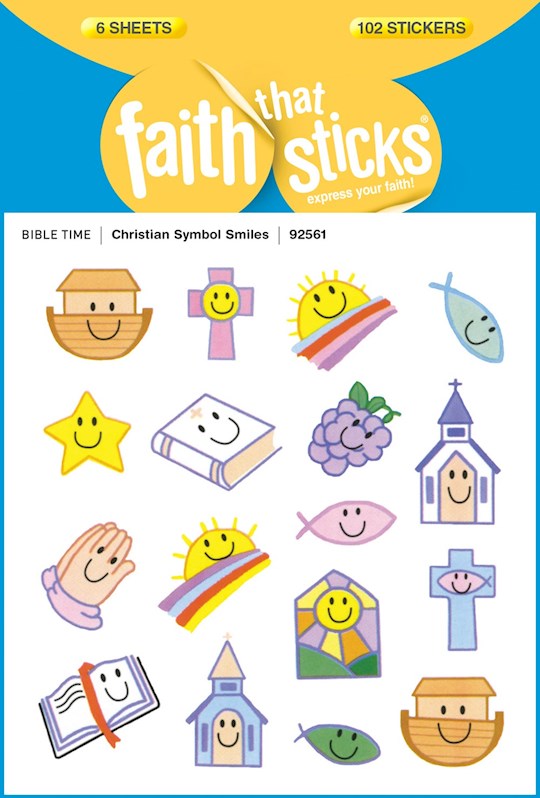 Sticker-Christian Symbol Smiles (6 Sheets) (Faith That Sticks)