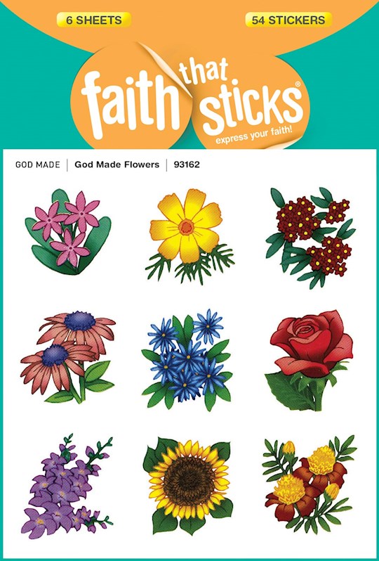 Sticker-God Made Flowers (6 Sheets) (Faith That Sticks)