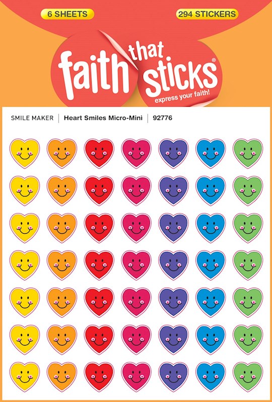Sticker-Heart Smiles Micro-Mini (6 Sheets) (Faith That Sticks)