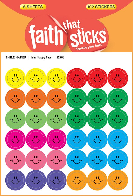 Sticker-Mini Happy Face (6 Sheets) (Faith That Sticks)