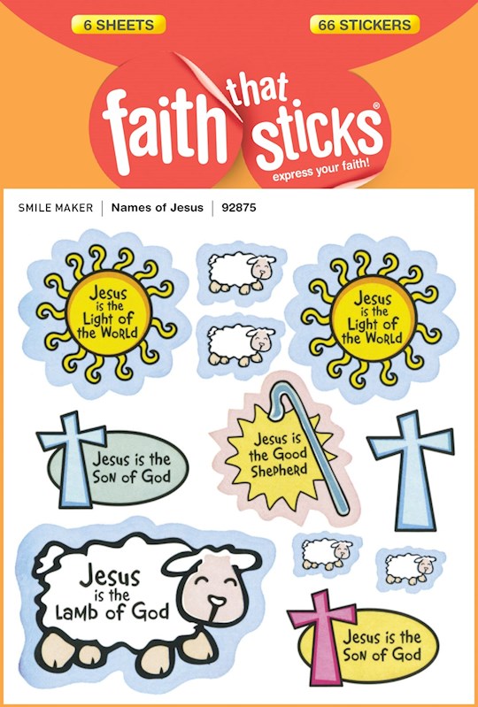 Sticker-Names Of Jesus (Faith That Sticks) (6 Sheets)