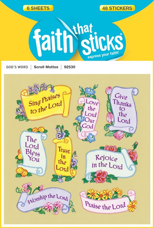 Sticker-Scroll Motto (6 Sheets) (Faith That Sticks)